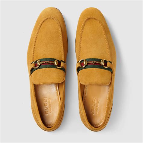 gucci horsebit leather loafer with web|gucci suede horsebit loafers.